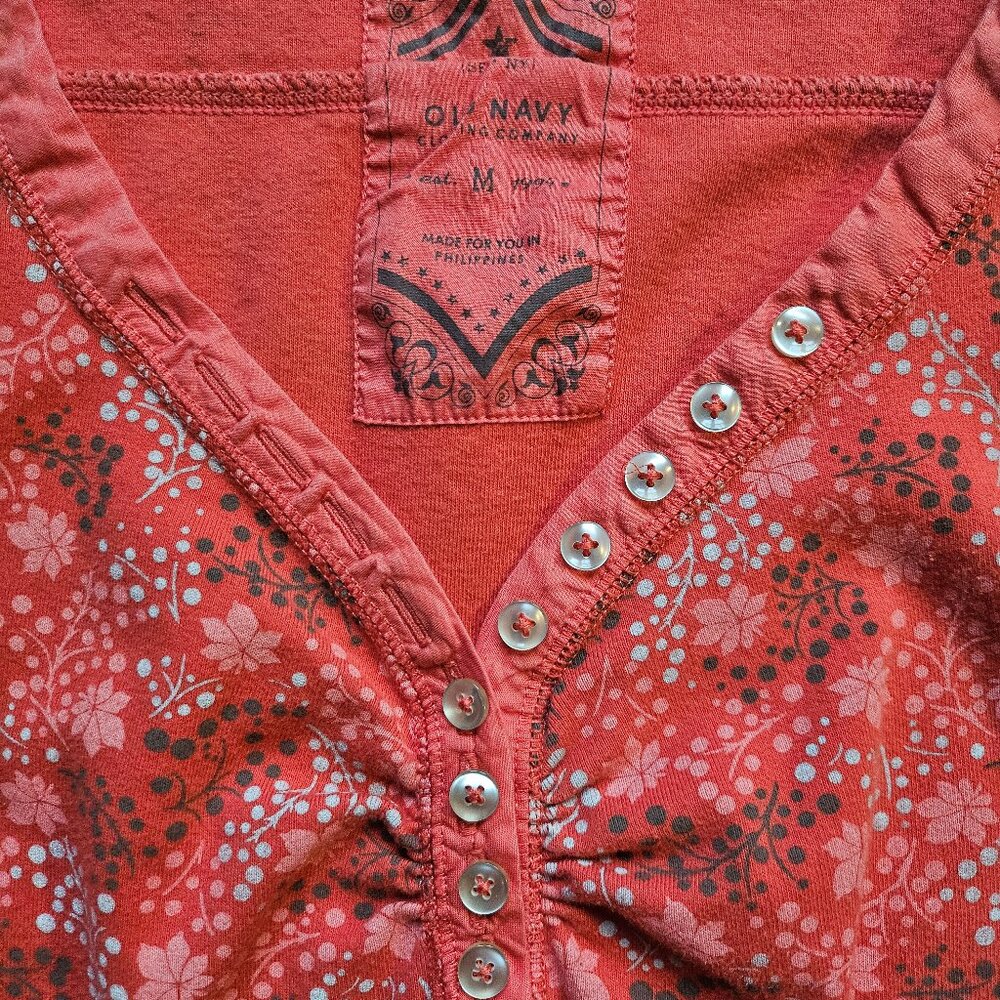 Salmon floral Old Navy Top